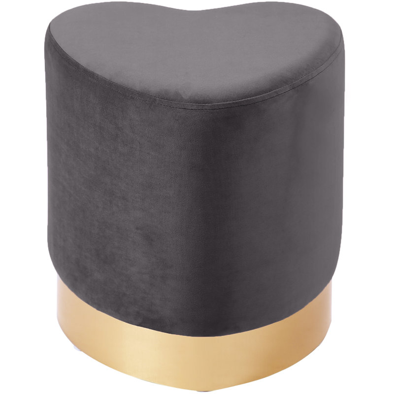 Cei Velvet Pouf, Grey Velvet