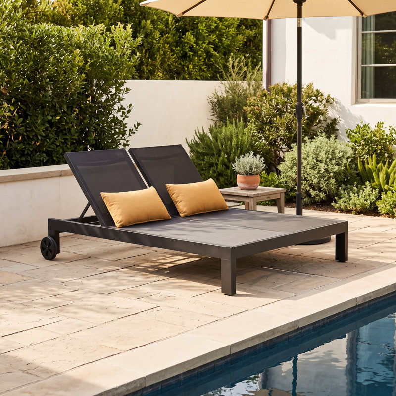 Georgie Outdoor Aluminum Chaise Lounge