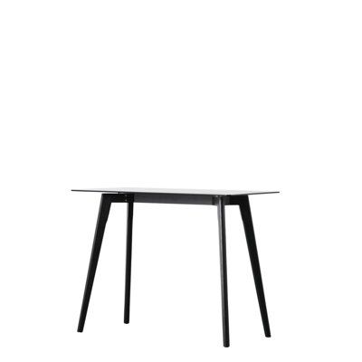 Merton Glass Top Solid Wood Base Desk Shell