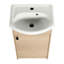 Petit meuble-lavabo avec lavabo en céramique - finition chêne, base de baignoire réglable de 18 po, ovale