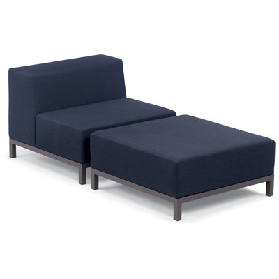 Ensemble de conversation modulaire 2 pièces avec coussins Sunbrella Koral