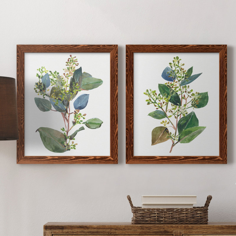 «Seeded Eucalyptus I», ensemble de 2 reproductions d'art sur toile, Brun, H 20 po x l 34 po x P 1,5 po