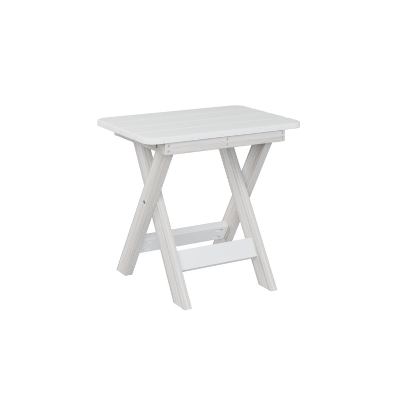 Berlin Gardens Folding End Table, White, Seashell