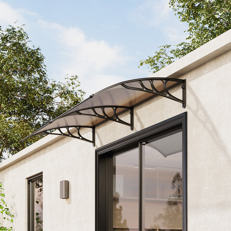 Dakota Fields 100cm D Plastic Cover Retractable Door / Window Awning, 28cm H x 190cm W x 100cm D