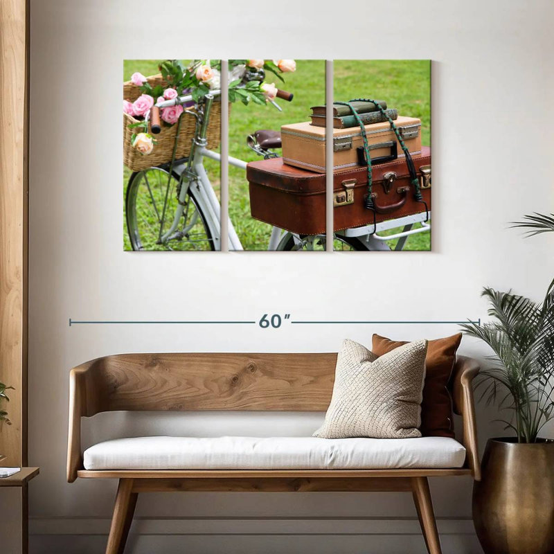 Senne voyage à vélo rétro, H 28 po x l 45 po