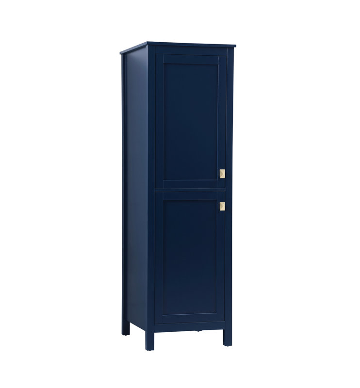 Destinymarie Linen Cabinet, Blue/Gold, 65"H x 20"W x 22"D