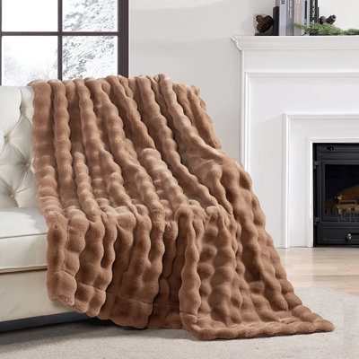 Bubble Faux Fur Throw Blanket