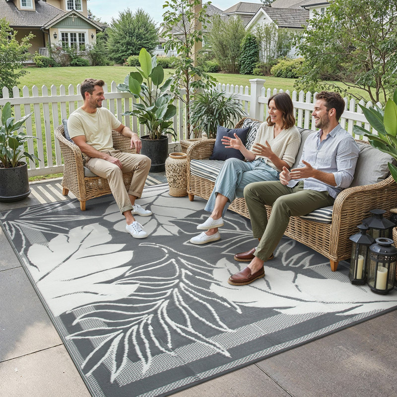 Tapis d'extérieur GELara, Grey, Rectangle 8 pi x 10 pi