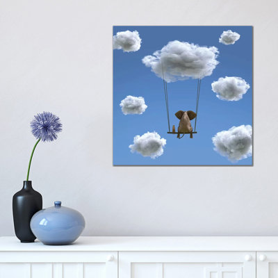 " Elephant And Dog Are Flying On A Cloud II " by Mike Kiev