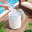 Ensemble de tables d'appoint 2 pièces pour refroidisseur d'extérieur polyvalent, seau à glace 2 en 1 et barre de boissons pour patio, bord de piscine et pique-nique, blanc-111066863-126560349
