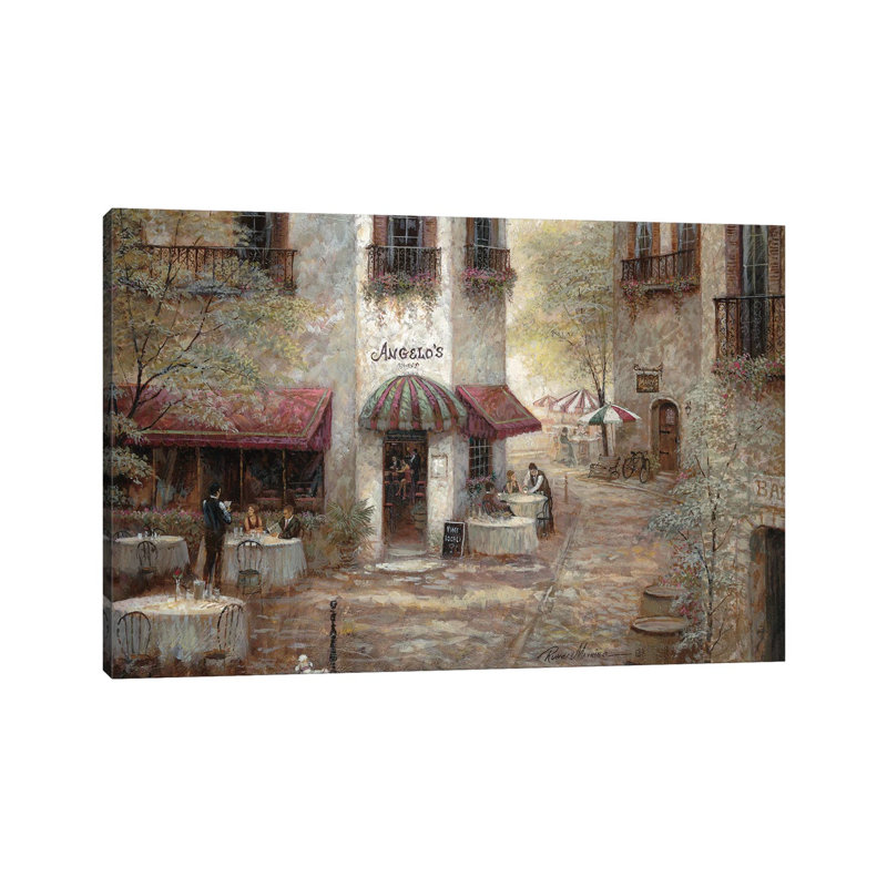 «Angelo's» par Ruane Manning - reproduction d'art, H 32 po x l 48 po x 1,5 po, Toile tendue, Aucun mat