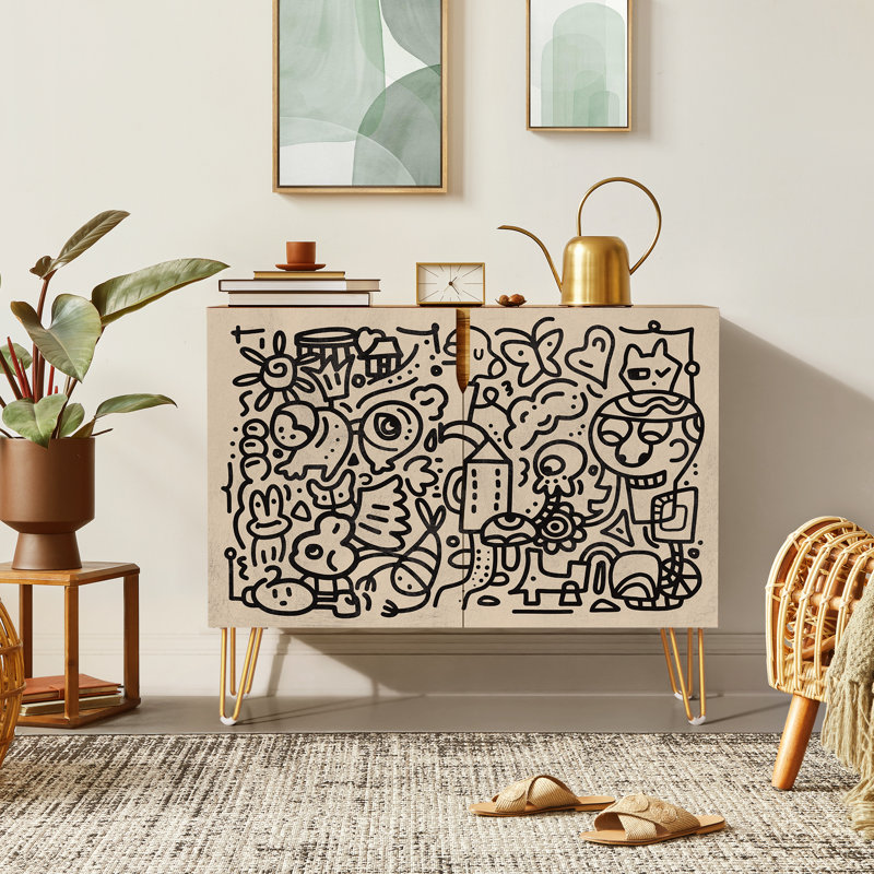 35'' Sideboard, Grafitti Animal Black