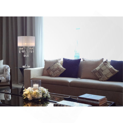 29.5"H CHROME CRYSTAL INSPIRED TABLE LAMP