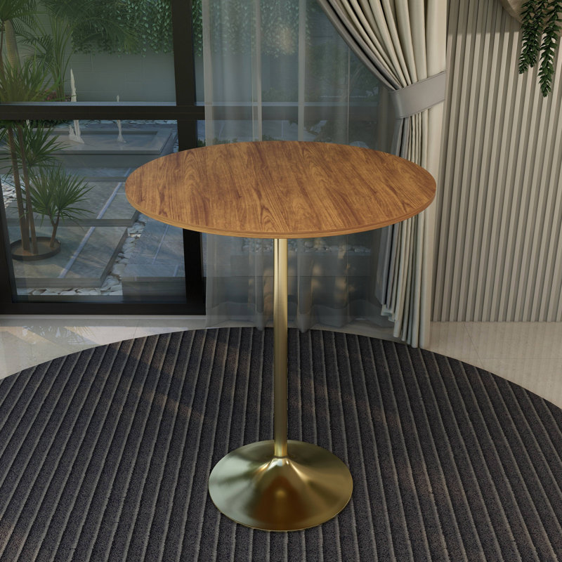 Table de salle à manger à hauteur de bar Greydon, H 43,52 po x l 35,43 po x L 35,43 po, Brun cognac