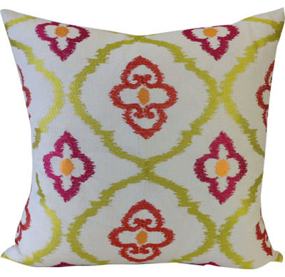 Ikat Feather Throw Pillow
