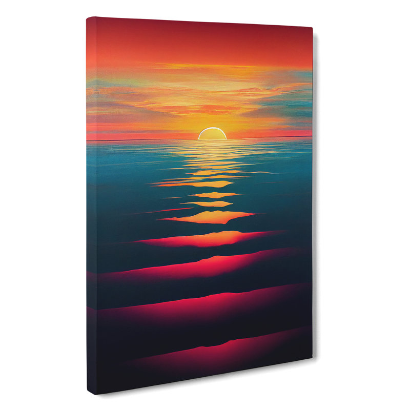 Timeless Ocean Sunset - Print, No Matte, Wrapped Canvas, 50cm H x 35cm W x 3cm D