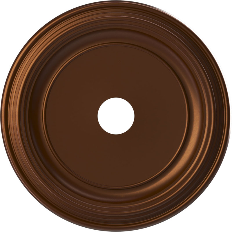 Traditional Traditional Thermoformed PVC Ceiling Medallion, 13" H x 13" W x 1.25" D, Metallic Dark Copper