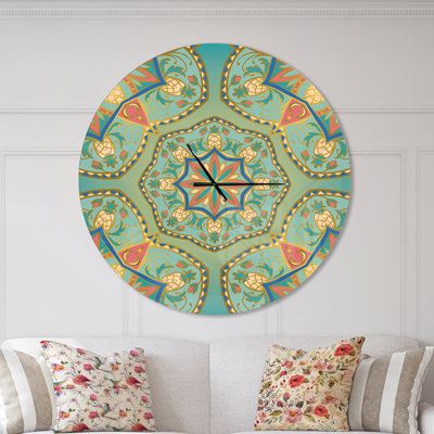 Oriental Mandala Pinapple Ornament - Vintage wall clock