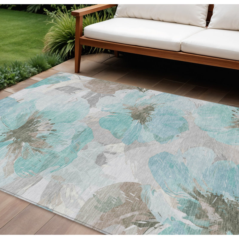 Tapis bleu sarcelle et turquoise 8 'X 10'