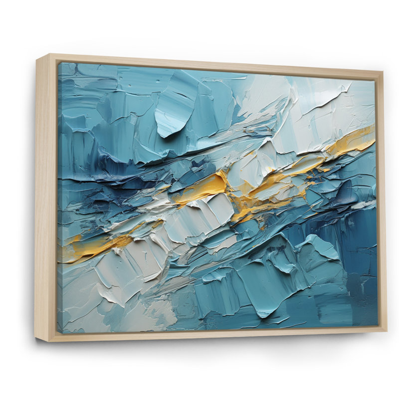 «Georgee Glacier Frozen Majesty Collage II», reproduction, H 16 po x l 32 po x P 1 po, Cadre naturel flottant