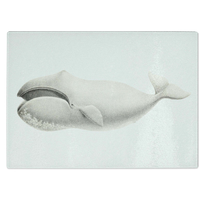 Tempered Glass Bowhead Whale Chopping Board, 28.5 cm W x 20 cm L