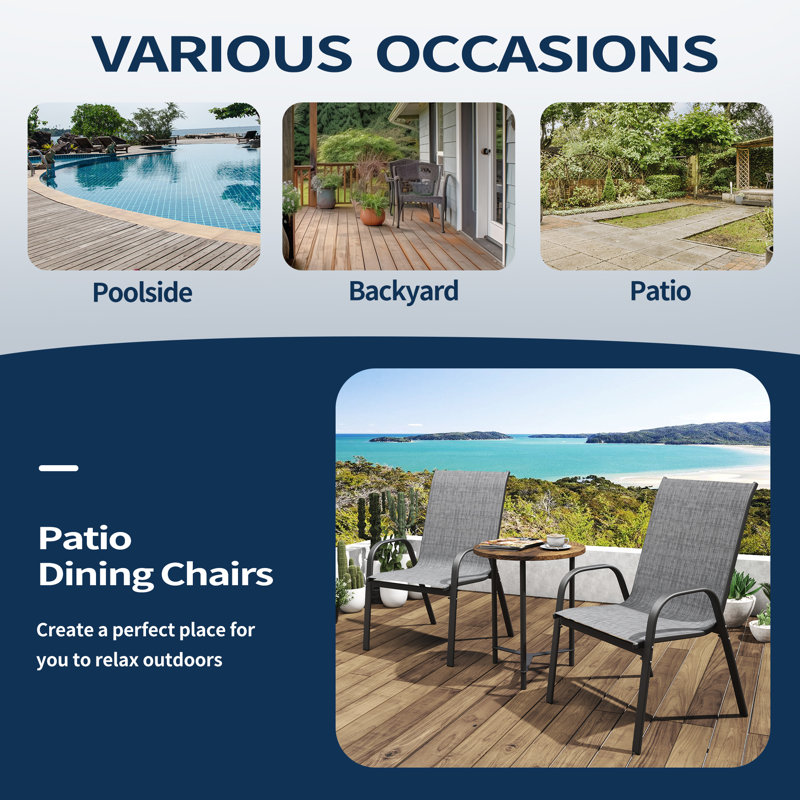 Efthemia Stacking Patio Dining Armchair