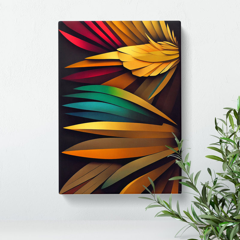 Otherworldly Feathers Abstract - Wrapped Canvas, 50cm H x 35cm W x 3cm D