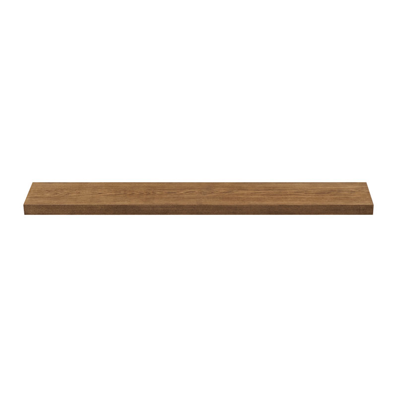Alma White Oak Wood Floating Shelf, Burnished Walnut Stain, 48"