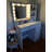 Bedroom Vanity With 12 , Adjustable Color, Large Shelf Storage, White Table Dressing Lights - Three Shelves Brightness, Particle Board