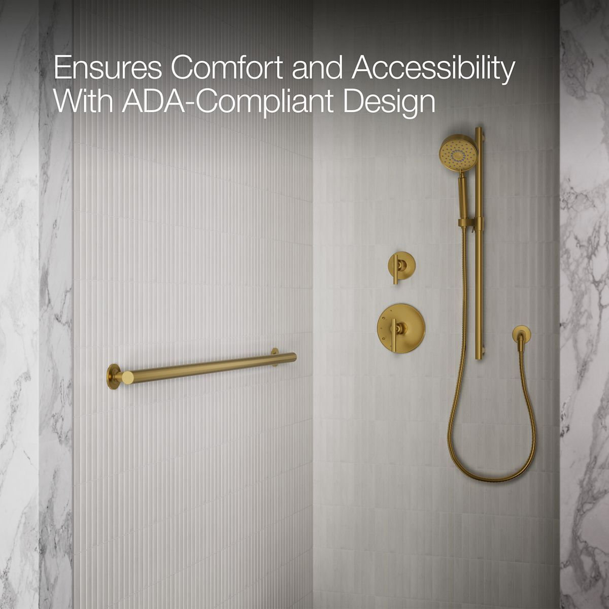 Purist Grab Bar, 42"W, Vibrant Brushed Moderne Brass