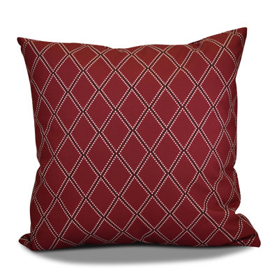 Holiday Wishes Geometric Outdoor Reversible Throw Pillow