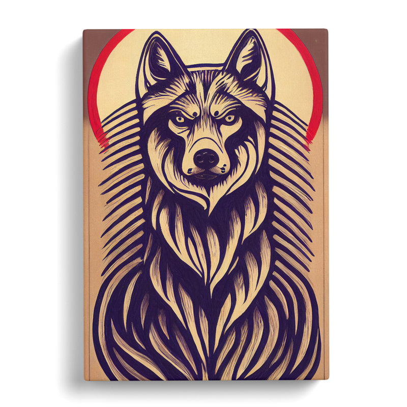 Abstract Wolf Art No.2 - Wrapped Canvas, 50cm H x 35cm W x 3cm D