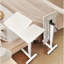 (UPGRADED) Bureau de chevet, table de chevet mobile à roulettes inclinable avec roulettes, table de chevet à plateau à hauteur réglable pour canapé de lit d'ordinateur portable, blanc-919263768-919263770