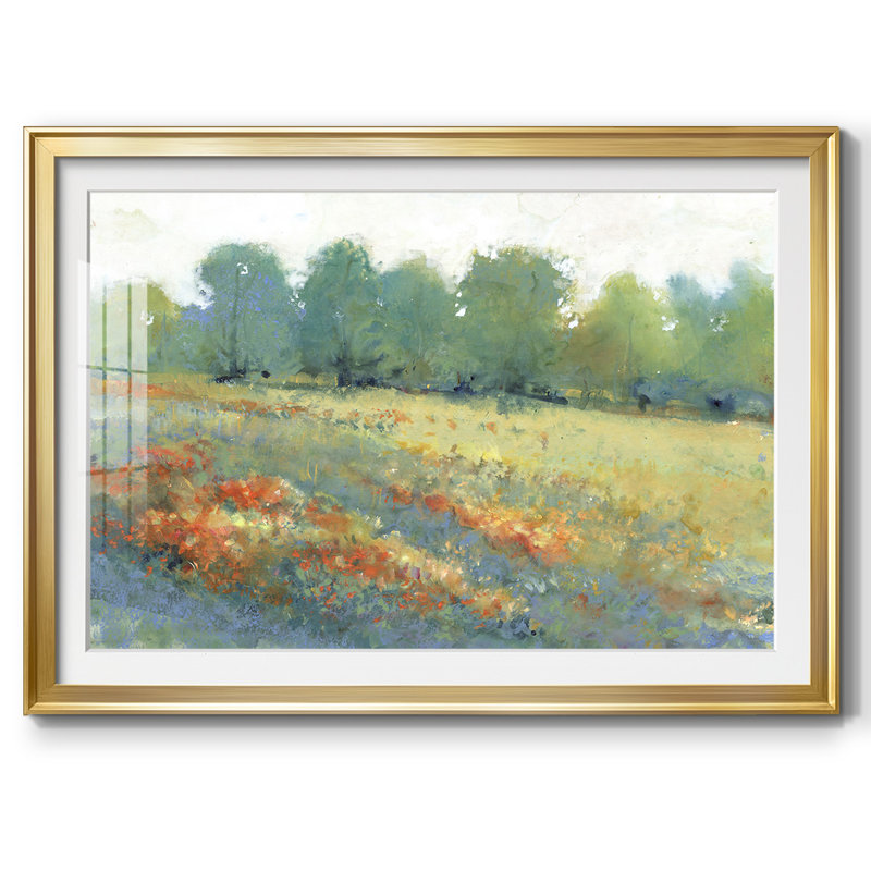 "Les Terres Rurales I", impression sur papier, Or, H 15 po x l 21 po x P 1,5 po