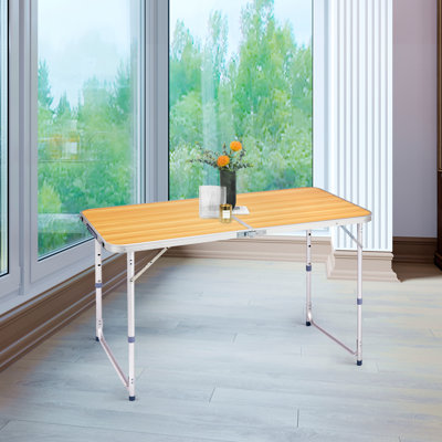 4Ft. Rectangular  Patio Folding Table Aluminum