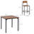 Counter Height Bar Table Set for 4, Square Kitchen Table and Chairs Set