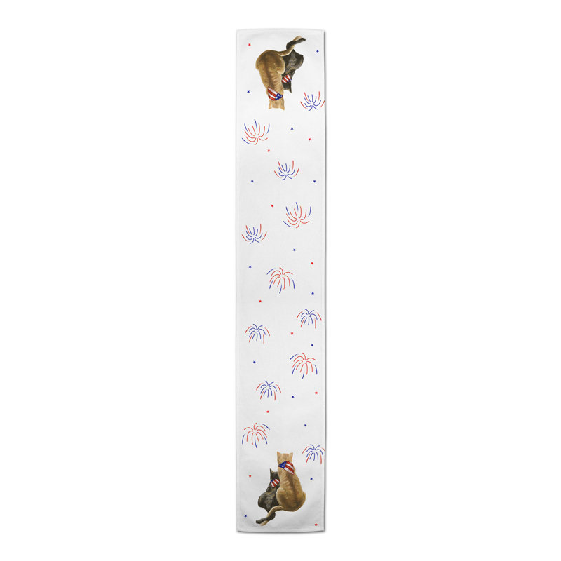 Clemenza Rectangle Independence Day Polyester Table Runner, 72" x 16"