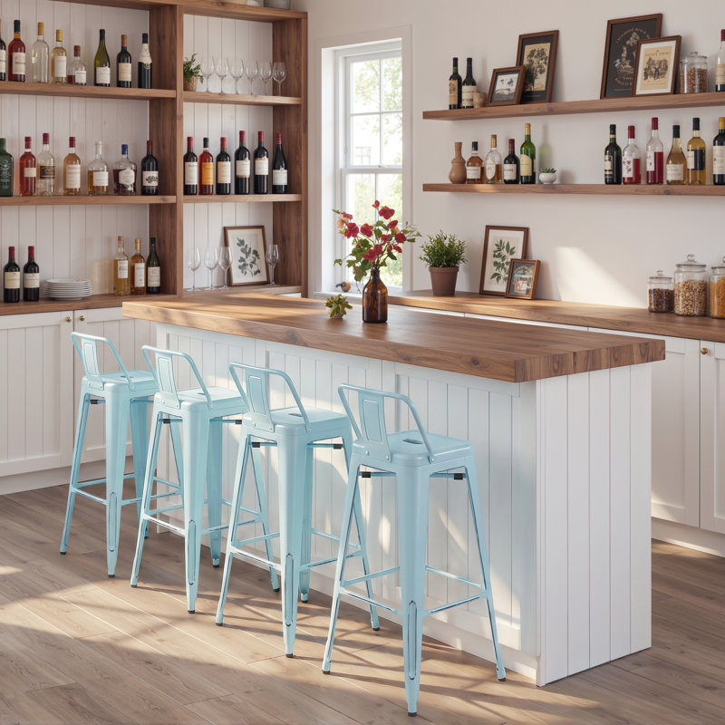 30" Counter & Bar Stool (Set of 4), Blue
