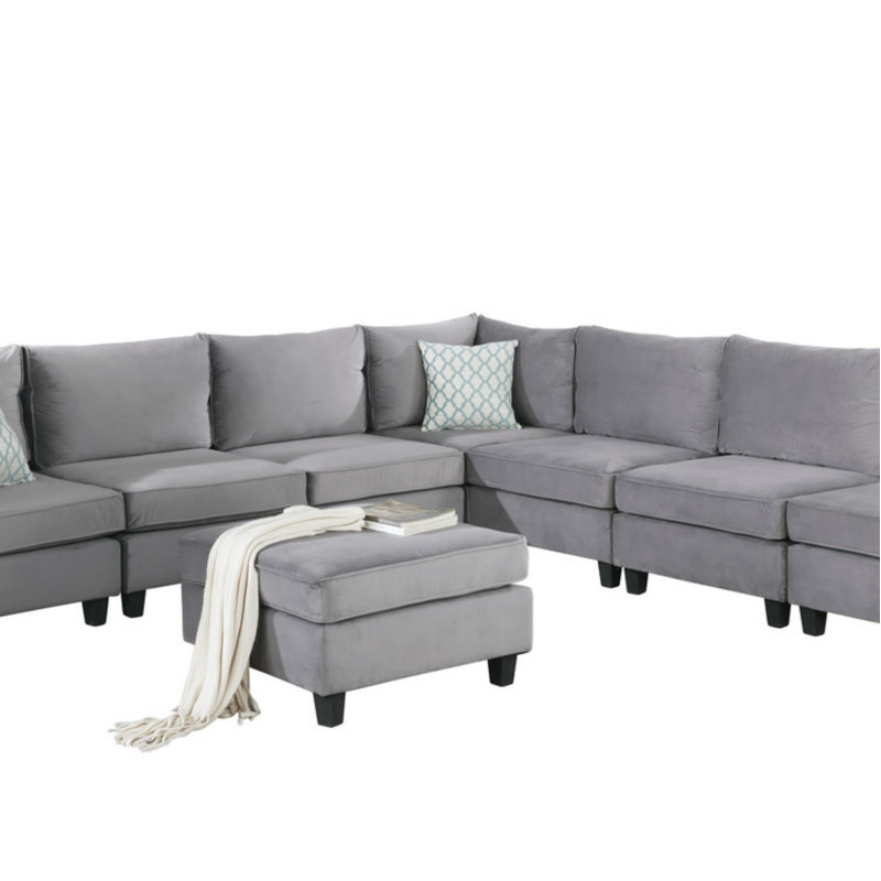 Velvet 8Pc Modular Sectional Sofa