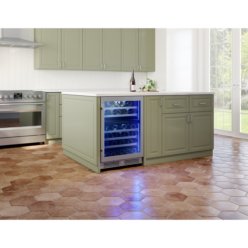 Zephyr Presrv 24" 45-Bottle Dual Zone Wine Cooler, Stainless Steel