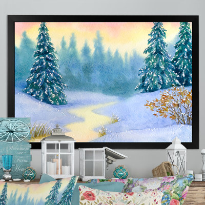 " River Under First Snow Winter "