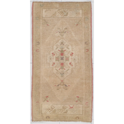 Vintage One-of-a-Kind Runner 1'9" x 3'6" Hand Knotted Area Rug