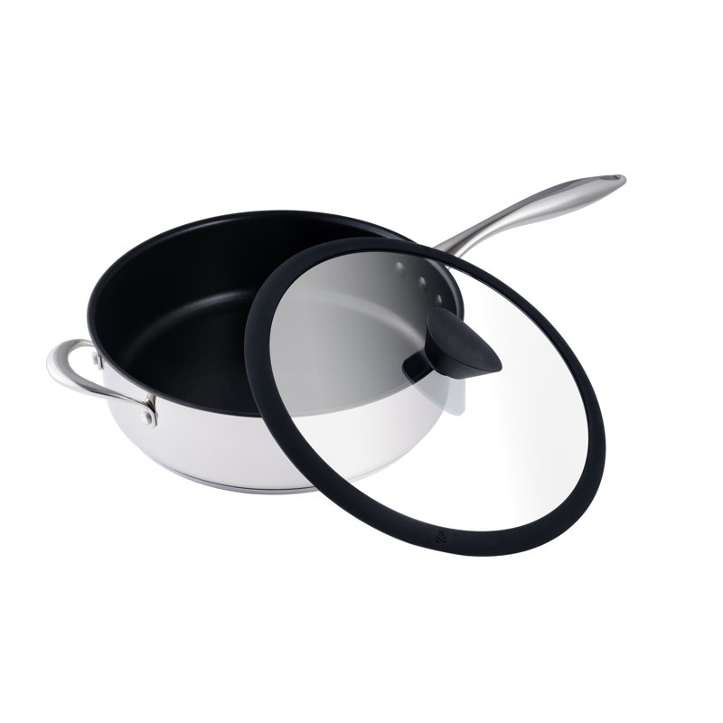 Casserole antiadhésive en acier inoxydable tout-en-un de 5,3 pte avec couvercle Ozeri