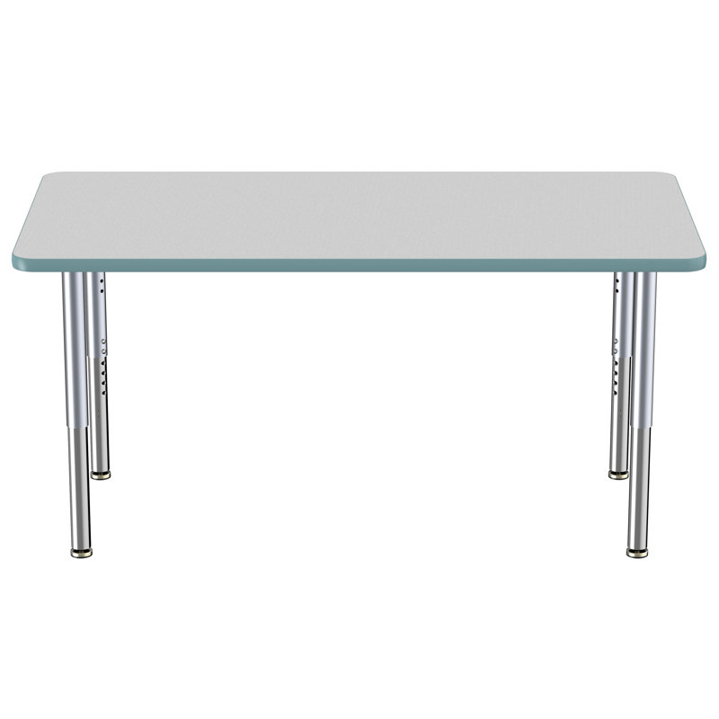 Table rectangulaire d'activité rectangulaire avec pieds réglables, Gris / écume de mer, Super, 30" x 60"