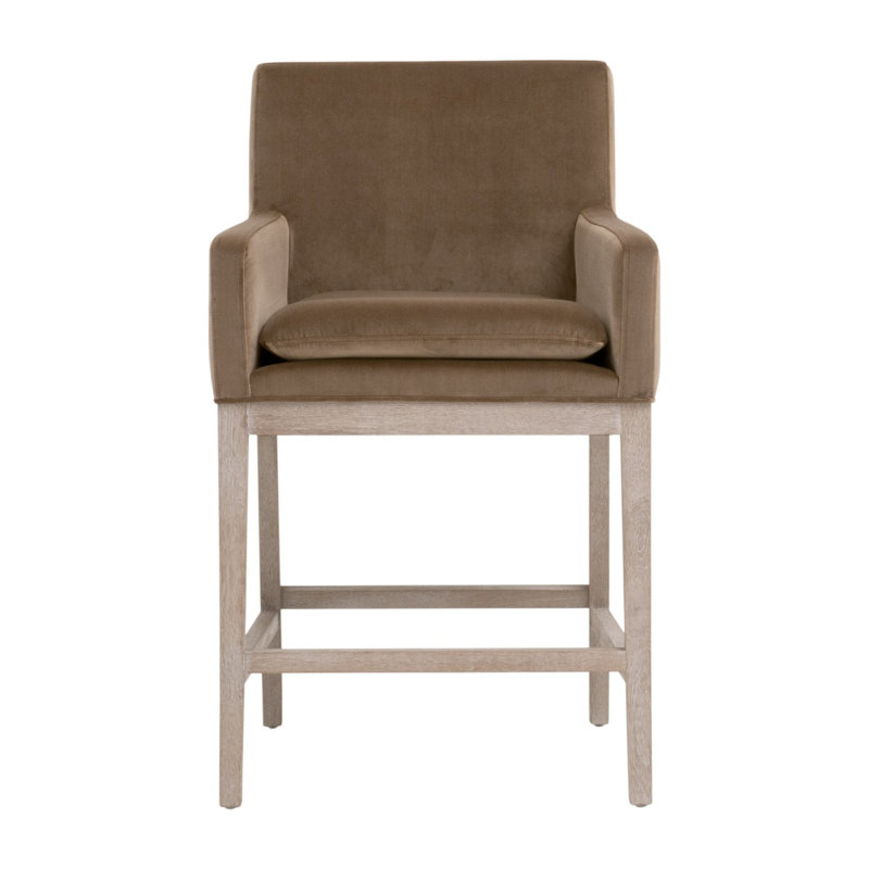 Drake Cotton Brown Counter Stool
