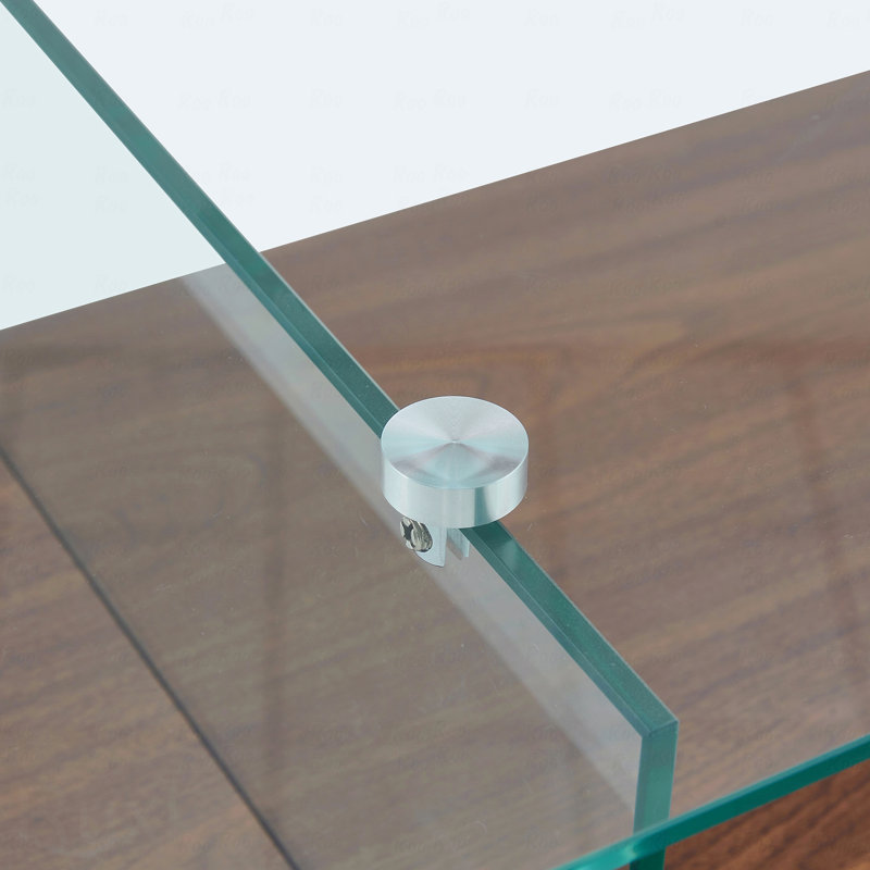Rectangular Floating Double-Layer Coffee Table, Walnut