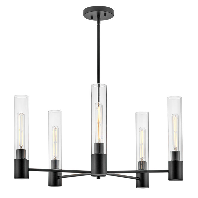 Christelle 5 - Light Dimmable Classic / Traditional Chandelier, Black