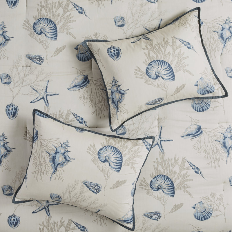 Édredon très grand bleu en coton - Motif assorti avec bourre pour détails décoratifs et détails de broderie