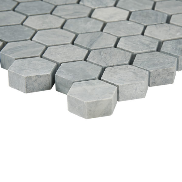Bois flottant hexagonal bleu 1 po adouci