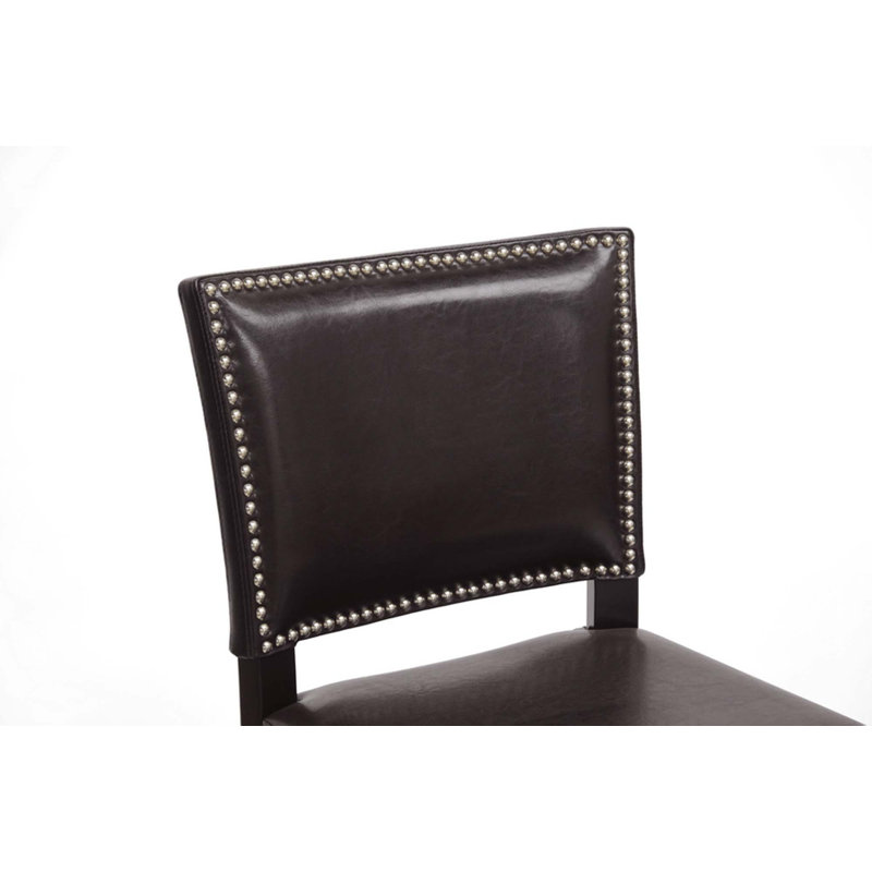 Upholstered Counter Stool with Solid Wood Frame